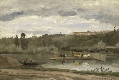 Traghetto a Varenne-Saint-Hilaire, 1864 da Camille Jacob Pissarro